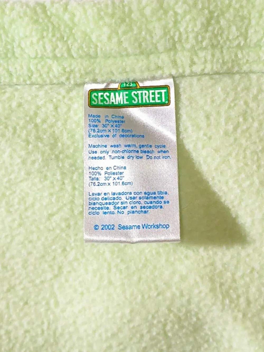 2002 Sesame Street Elmo Goldfish Green Security Lovey Baby Blanket 29